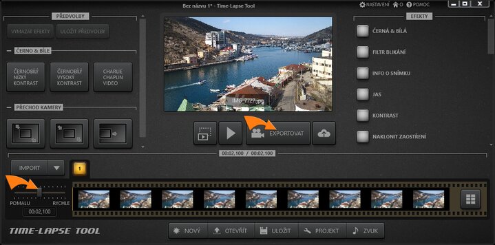 Time-Lapse Tool Hlavní pohled