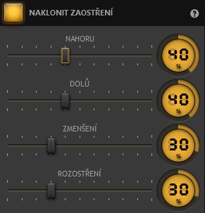 Time-Lapse Tool Nastavení efektu náklonu zaostření