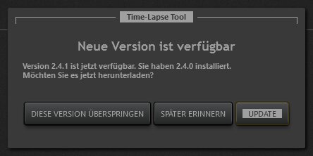 Dialog mit Updatebenachrichtigung
