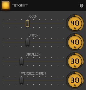 Effekteinstellungen für Tilt-Shift