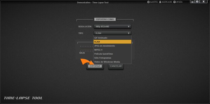 Generar un archivo de video Lapso de Tiempo