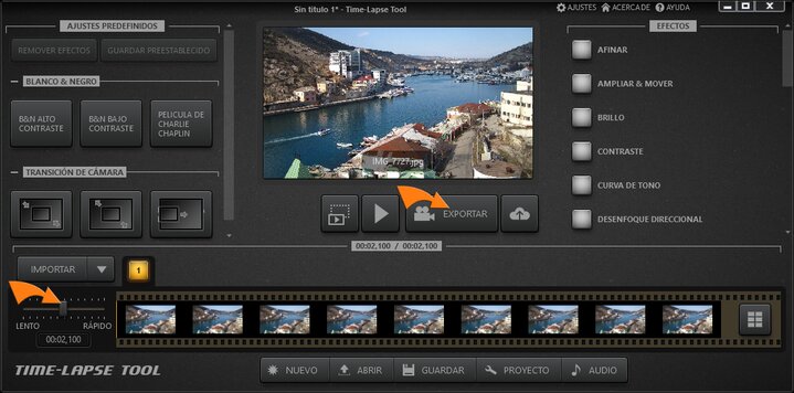 Vista principal de Time-Lapse Tool