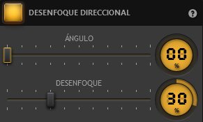 Ajustes del Efecto de desenfoque direccional Ajustes del Efecto de desenfoque direccional