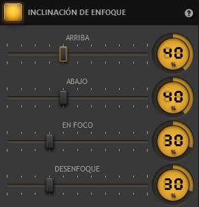 Ajustes del efecto de inclinación de foco Ajustes del efecto de inclinación de foco