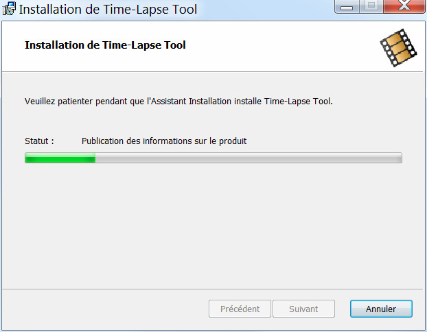 Écran de progression de l
