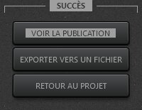 Boîte de dialogue de publication réussie de la vidéo Time-Lapse Tool