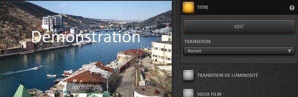Time-Lapse Tool Effets des Titres