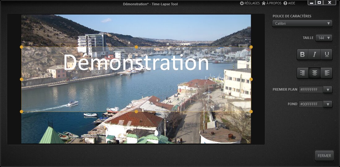 Time-Lapse Tool Editeur de Titre