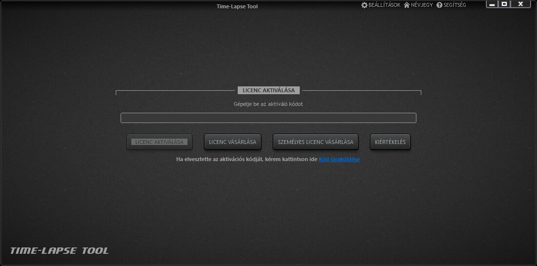 Time-Lapse Tool nézet aktiválása