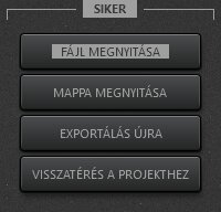 Time-Lapse Tool sikeres videóexportálás nézete
