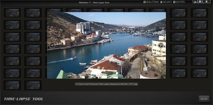Time-Lapse Tool kinyitott képsor nézete