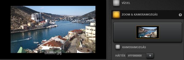 Time-Lapse Tool zoom & kameramozgás effektus