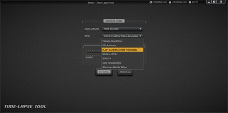 Generare un file video time-lapse