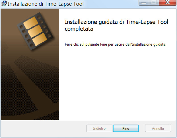 La procedura di installazione guidata mostra l