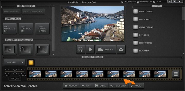 Schermata Principale Time-Lapse Tool