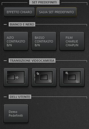 Time-Lapse Video Set Predefiniti di Effetti