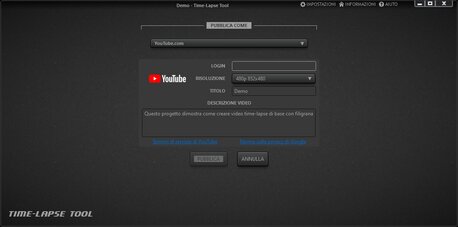Time-Lapse Tool Schermata Pubblicazione Video