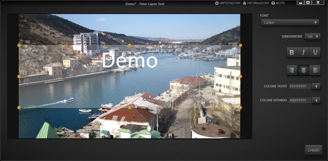 Time-Lapse Tool Editor Titolo