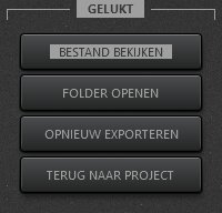 Time-Lapse Tool Weergave video-instellingen exporteren met succes voltooid