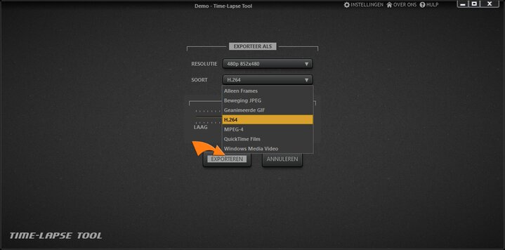 Genereer time-lapse-videobestand