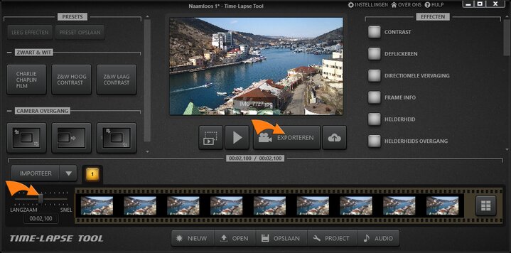 Time-Lapse Tool Hoofdweergave