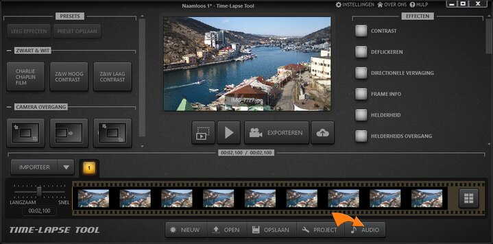 Time-Lapse Tool Hoofdweergave