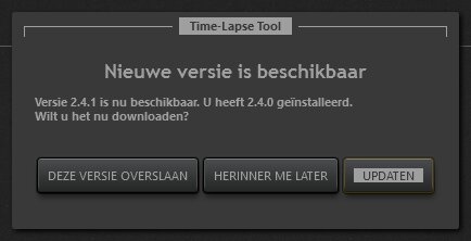 Time-Lapse Tool Notificatiescherm updaten