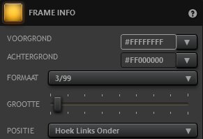 Time-Lapse Tool Frame Informatie Effecten Instellingen