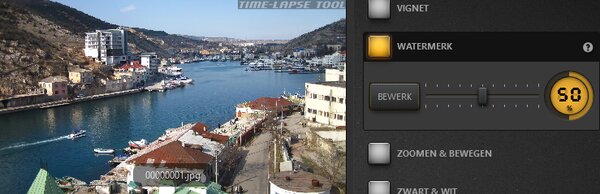 Time-Lapse Tool Voorbeeld niet-transparant watermerk-effect