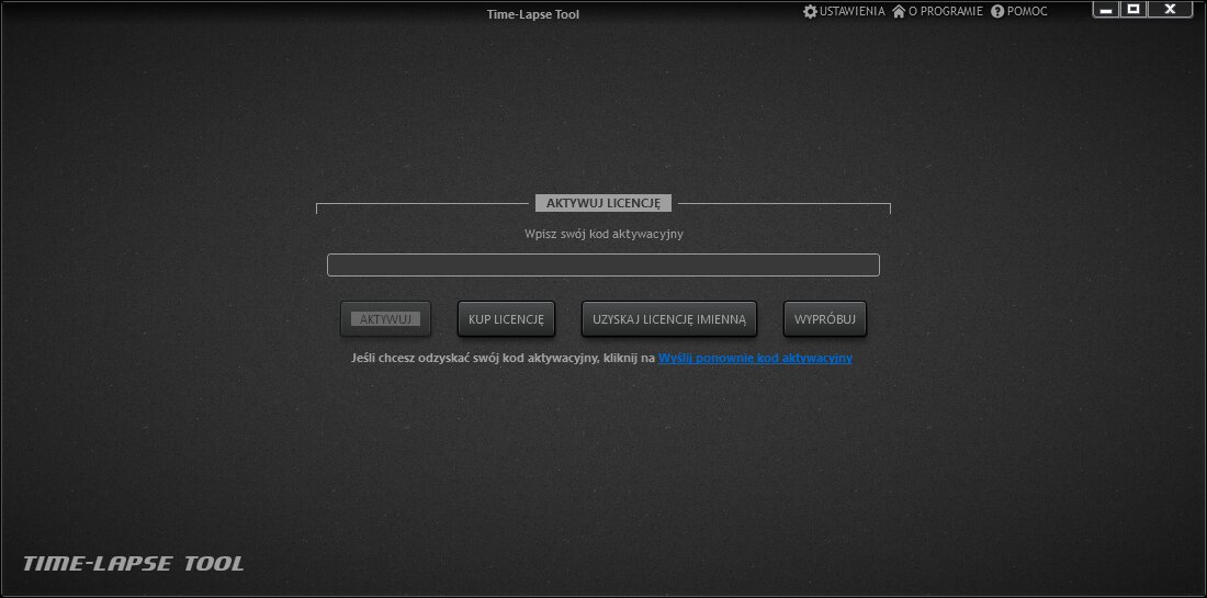 Widok aktywacji Time-Lapse Tool