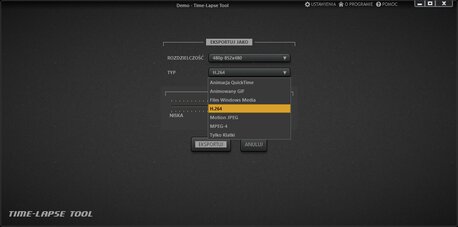 Wygeneruj plik wyjściowy filmu poklatkowego
