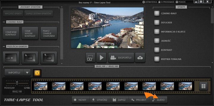 Główne okno projektu Time-Lapse Tool