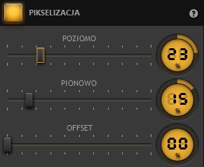Ustawienia efektu pikselizacji Time-Lapse Tool