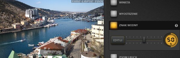 Przykład użycia efektu znaku wodnego Time-Lapse Tool