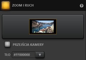 Ustawienia efektu zoom i ruch Time-Lapse Tool