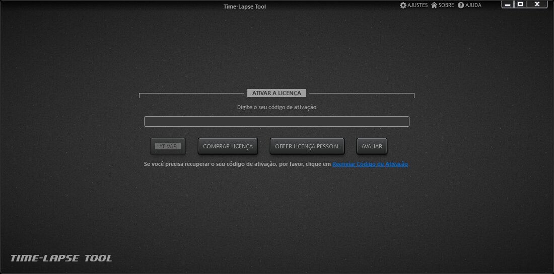 Painel de Ativação do Time-Lapse Tool