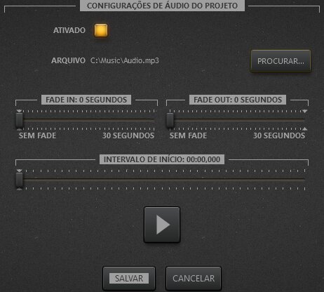 Ajuste de trilha de áudio do Time-Lapse Tool