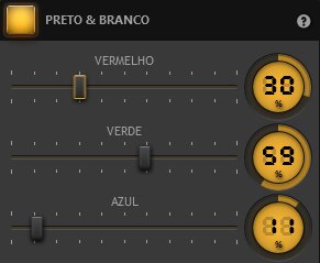 Configurações do Efeito de Preto e Branco do Time-Lapse Tool Configurações do Efeito de Preto e Branco do Time-Lapse Tool