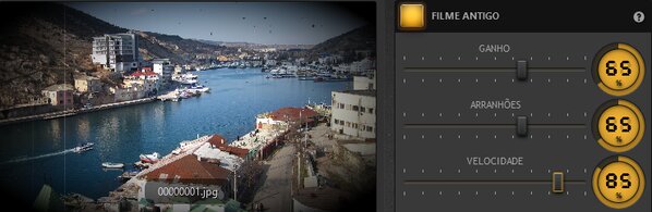 Exemplo do Efeito de Filme Antigo do Time-Lapse Tool