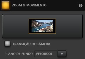 Configurações do Efeito de Zoom e Movimento do Time-Lapse Tool