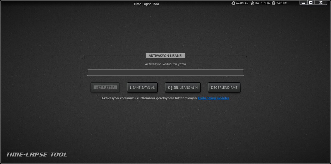 Time-Lapse Tool Görünümü Etkinleştir
