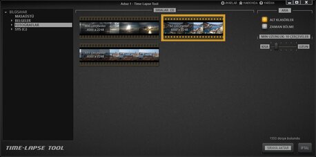 Görüntüleri Time-Lapse Tool video projesine aktarın.