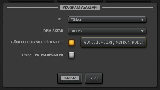 Time-Lapse Tool Program Ayarları İletişim Kutusu